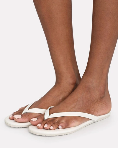 Tkees The Boyfriend Leather Flip-flops In White