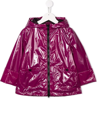 Shop Herno Zipped-up Rain Coat In Purple