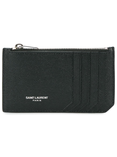 Shop Saint Laurent Fragments Cardholder In Black