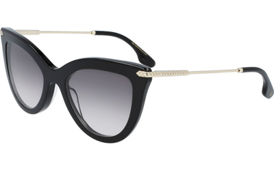 Shop Victoria Beckham Grey Gradient Cat Eye Ladies Sunglasses Vb621s 001 53 In Black,grey