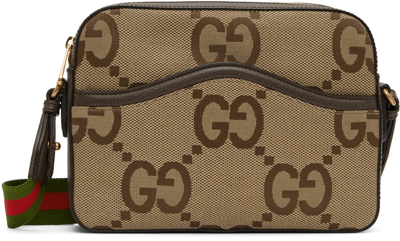 Shop Gucci Beige & Brown Jumbo Gg Messenger Bag In 2570 Be.eb/bro.sug/b