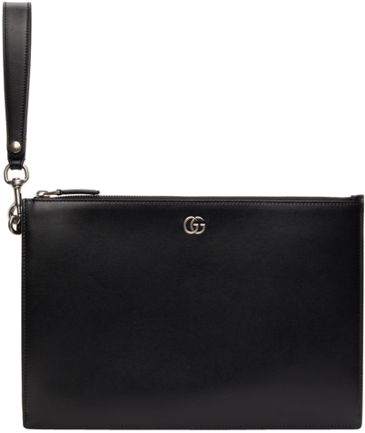 Shop Gucci Black Gg Marmont Pouch In 1000 Nero