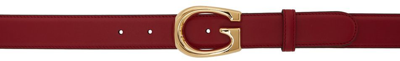 Shop Gucci Red 'g' Buckle Belt In 6638 New Cherry Red