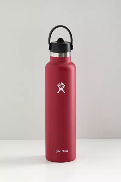 Hydro Flask Standard Mouth Flex Straw Cap 24oz Water Bottle In Maroon |  ModeSens