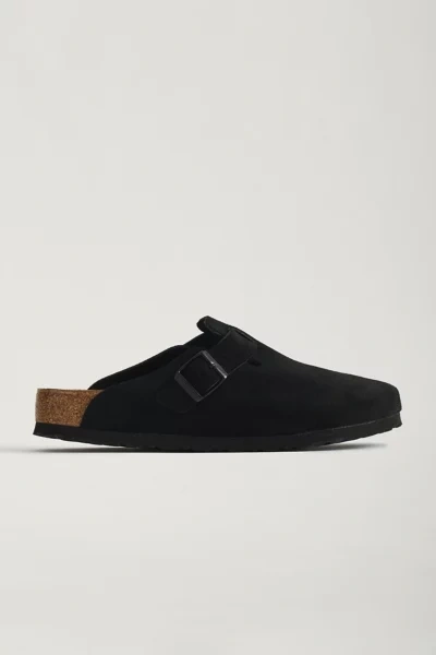 Birkenstock Boston Slipper-mule In Black Suede