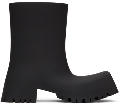 Shop Balenciaga Black Rubber Trooper Boots In 1000 Nero