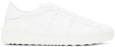 Shop Valentino White Rockstud Untitled Sneakers In Bianco/bianco