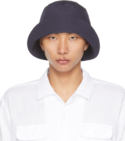 Shop Engineered Garments Navy Cotton Bucket Hat In Navy Cotton Duraclot