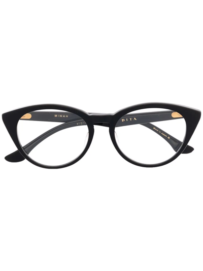 Shop Dita Eyewear Round-frame Glasses In Black