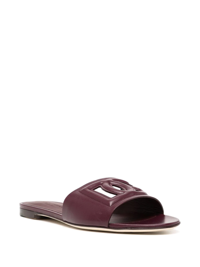 Shop Dolce & Gabbana Logo Cut-out Sandals In Purple