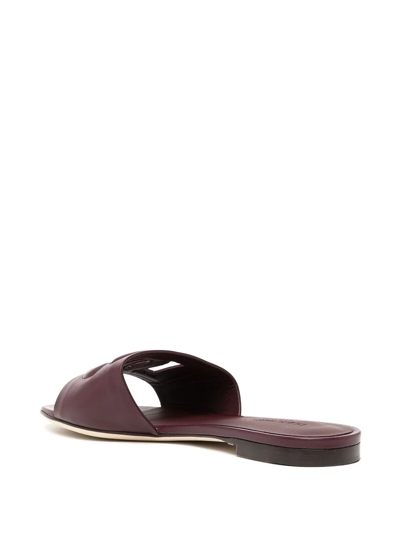 Shop Dolce & Gabbana Logo Cut-out Sandals In Purple