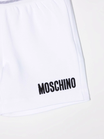 Shop Moschino Logo-print Track Shorts In White