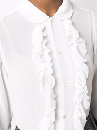 Shop Comme Des Garcons Girl Ruffle Long-sleeve Shirt In White