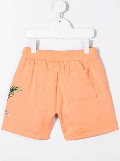 Shop Kenzo Bird-print Drawstring Shorts In Orange