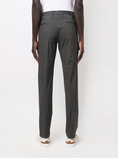 Shop Incotex Slim-cut Chino Trousers In Grey