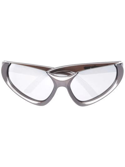 Shop Balenciaga Xpander Cat-eye Frame Sunglasses In Grey