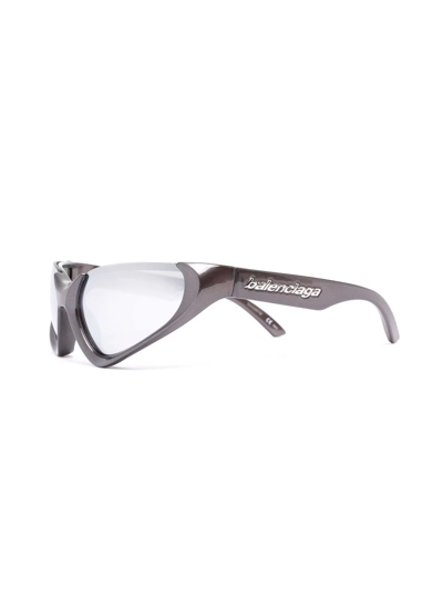 Shop Balenciaga Xpander Cat-eye Frame Sunglasses In Grey