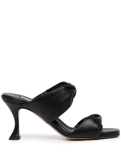 Shop Aquazzura Strapped Open Toe Mules In Black