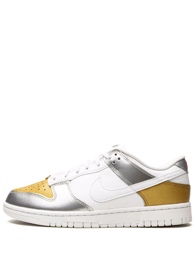 Shop Nike Dunk Low "gold White Silver" Sneakers