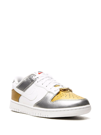 Shop Nike Dunk Low "gold White Silver" Sneakers