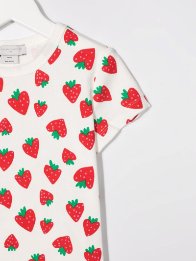 Shop Stella Mccartney Strawberry-print Short-sleeved T-shirt In White