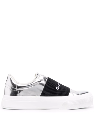 Shop Givenchy Logo-band Trainers In Grey
