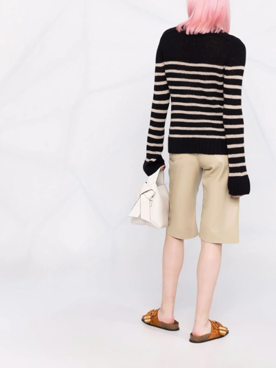 Shop Khaite The Tilda Striped Cashmere Jumper In Black