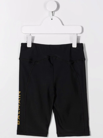 Balmain Logo-print Cycling Shorts In Black