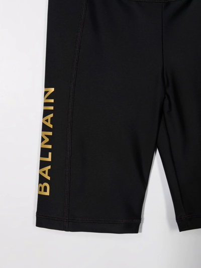 Balmain Logo-print Cycling Shorts In Black