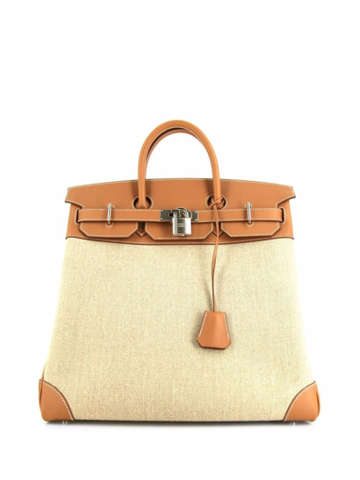 Pre-owned Hermes 2021 Haut À Courroies Travel Bag In Neutrals