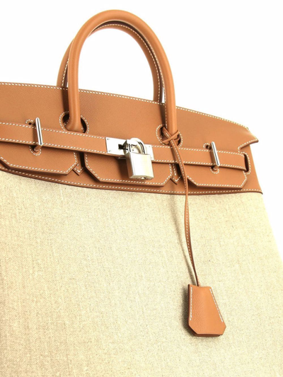 Pre-owned Hermes 2021 Haut À Courroies Travel Bag In Neutrals