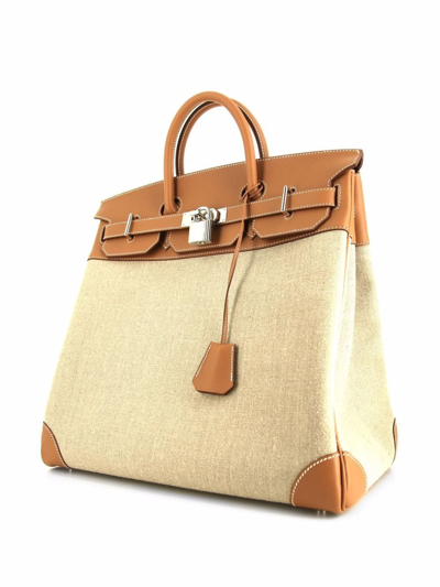 Pre-owned Hermes 2021 Haut À Courroies Travel Bag In Neutrals