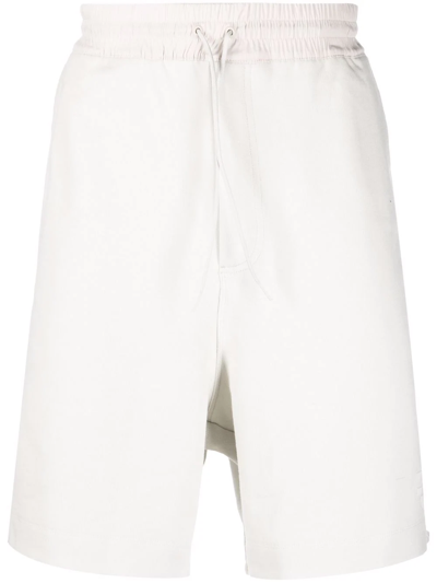 Shop Y-3 Straight-leg Cotton Shorts In Neutrals