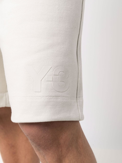 Shop Y-3 Straight-leg Cotton Shorts In Neutrals