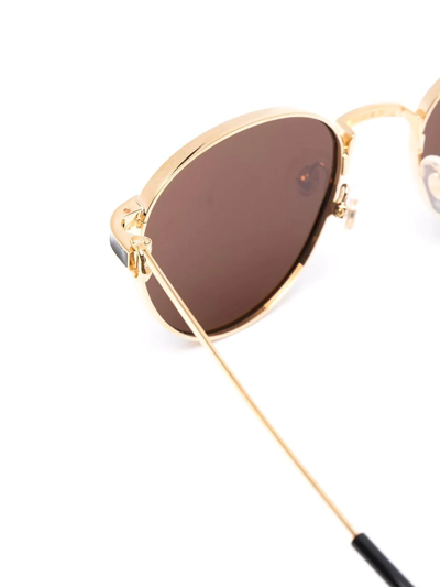 Shop Cartier Pantos-frame Sunglasses In Gold