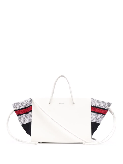 Shop Medea Small Expandable-panel Structured Tote Bag In White