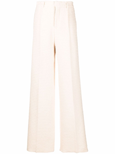 Shop Amiri High-waisted-woven Trousers In Neutrals