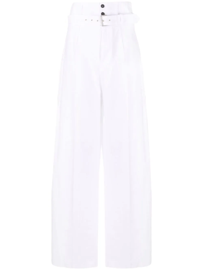 Shop Philosophy Di Lorenzo Serafini High-waisted Trousers In White