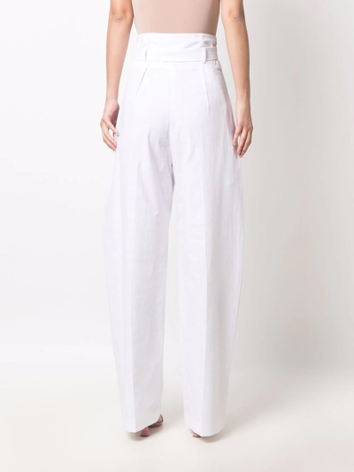 Shop Philosophy Di Lorenzo Serafini High-waisted Trousers In White
