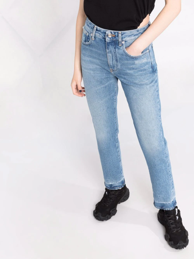 Off-white Woman Denim Pants Blue Size 29 Cotton In Blue