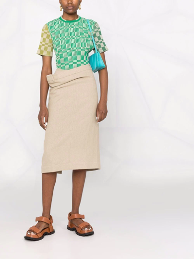Shop Jacquemus Cross-over Waist Skirt In Neutrals