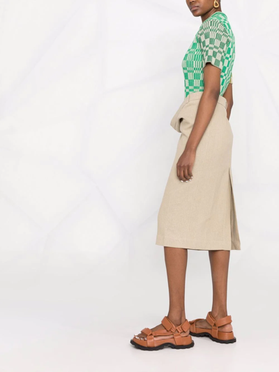 Shop Jacquemus Cross-over Waist Skirt In Neutrals