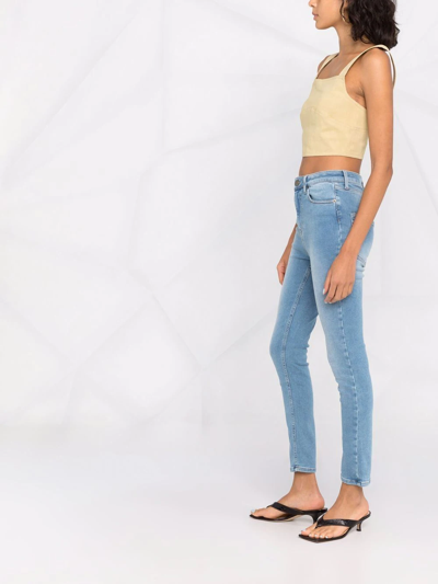 Twinset Logo-patch Denim Jeans In Blue