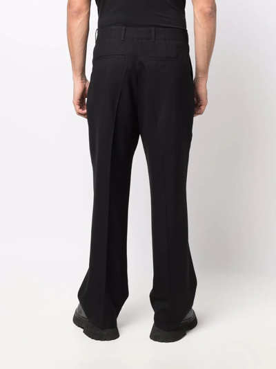 Our Legacy Borrowed Pleated Wool Straight-leg Trousers In Black