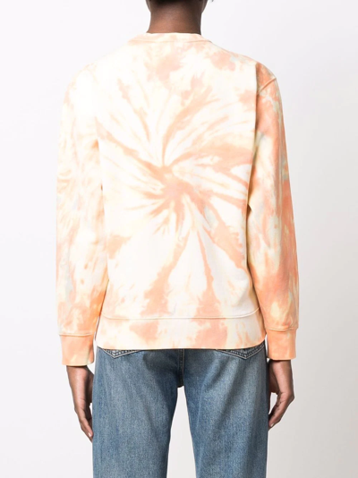 Kenzo Logo Classic Tie Dye Sweatshirt In Orange