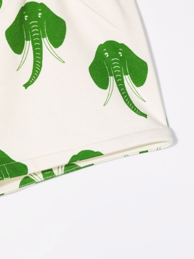 Shop Mini Rodini Elephant-print Shorts In Neutrals