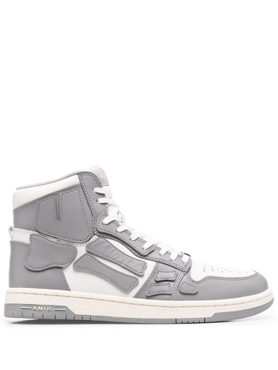 Shop Amiri Skel-top High-top Sneakers In Grey