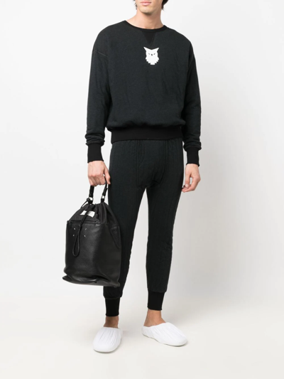 Maison Margiela Animal-patch Panelled Slim Trousers In Grey