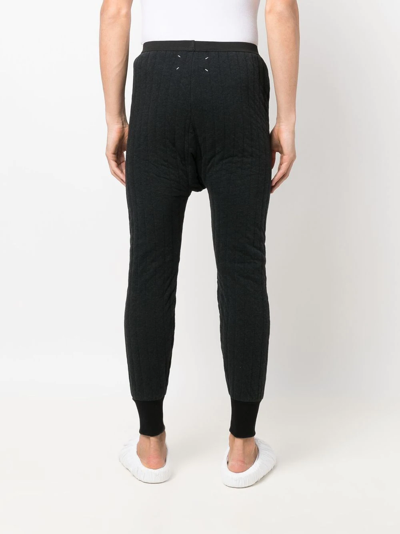 Maison Margiela Animal-patch Panelled Slim Trousers In Grey