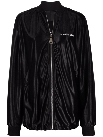 Shop Khrisjoy Logo-lettering Jacket In Black